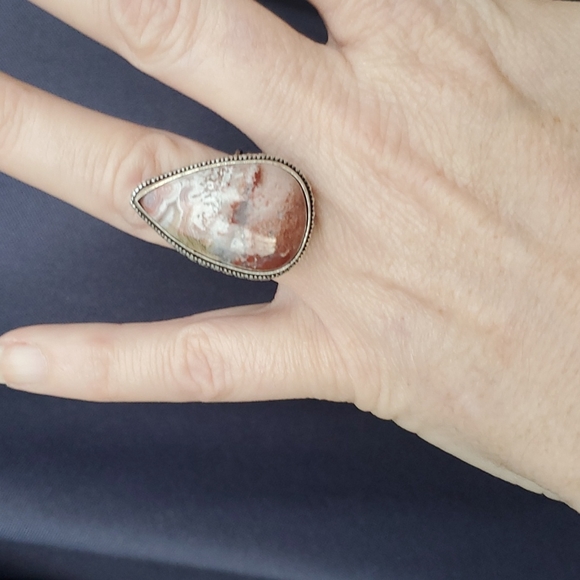 New Crazy Lace Agate 925 Silver Ring. - Picture 8 of 16
